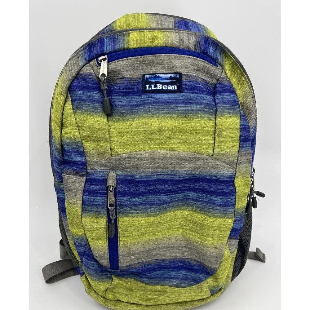 LL Bean Big Nylon LEDGE Laptop School Backpack Item 296973